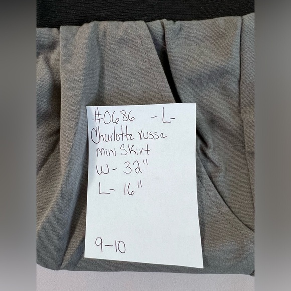 Charlotte Russe Women’s Fitted Elastic Stretch Mini Skirt Size Large Gray Black - Picture 4 of 9